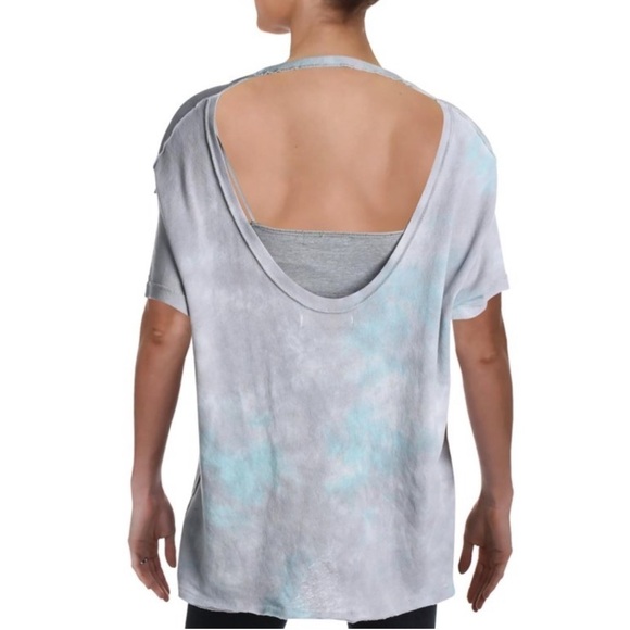 Free People Tie Dye Cut Out Back Slouchy Boho Tee NWT - Picture 5 of 14